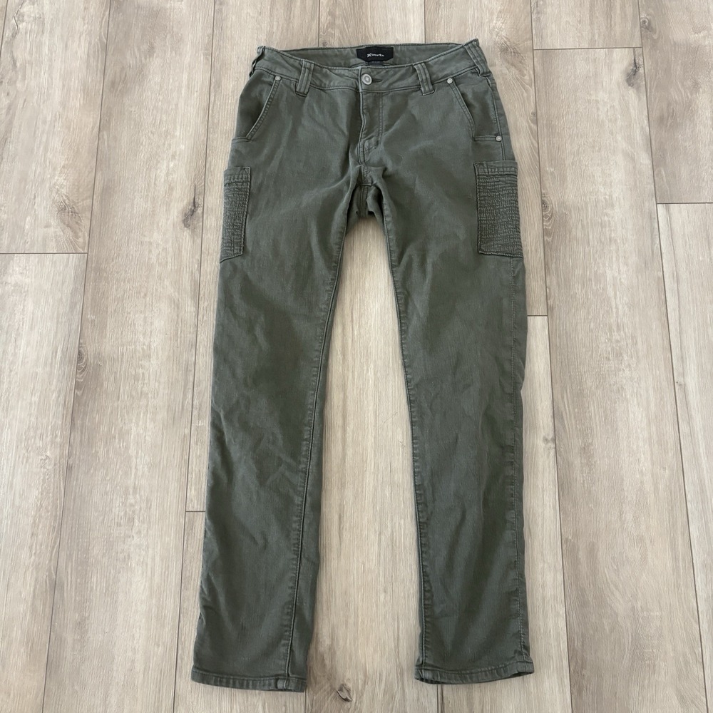 Vertx Pants Olive Green Moto Ribbed Slim Fit Women Size 8x30